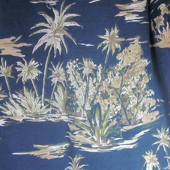 Pau Hana Mens Navy Blue Aloha Vintage Hawaiian Short Slv Shirt Size M 44" Chest - Picture 7 of 8